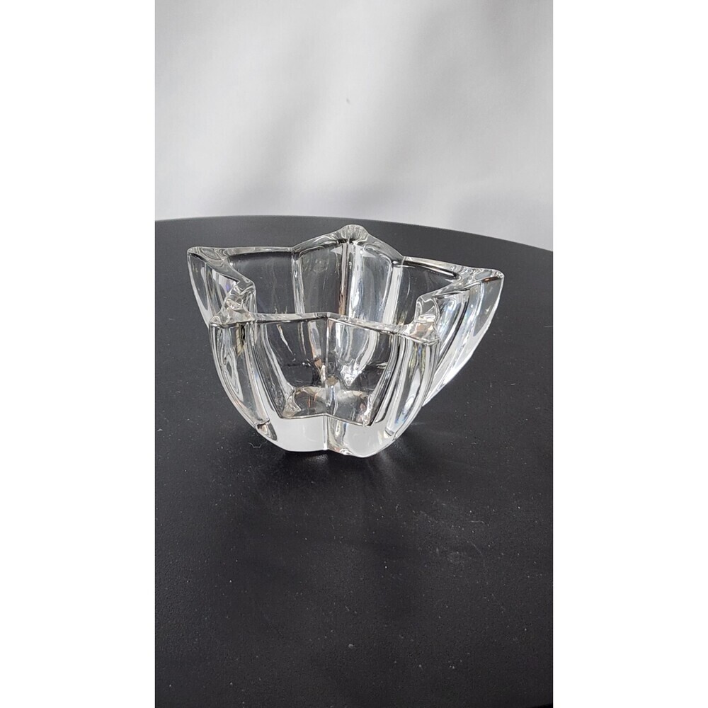 WMF Germany Star Shaped Clear Crystal Small Bowl Votive Candle Holder 5"